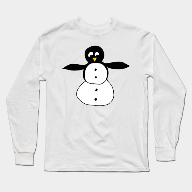 Penguin snowman Long Sleeve T-Shirt by drknice